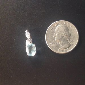 Blue CZ Drop Pendant